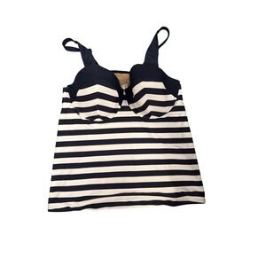 lane bryant Swim By Cacique Blue & White Stripe Tankini 40DDD Underwire